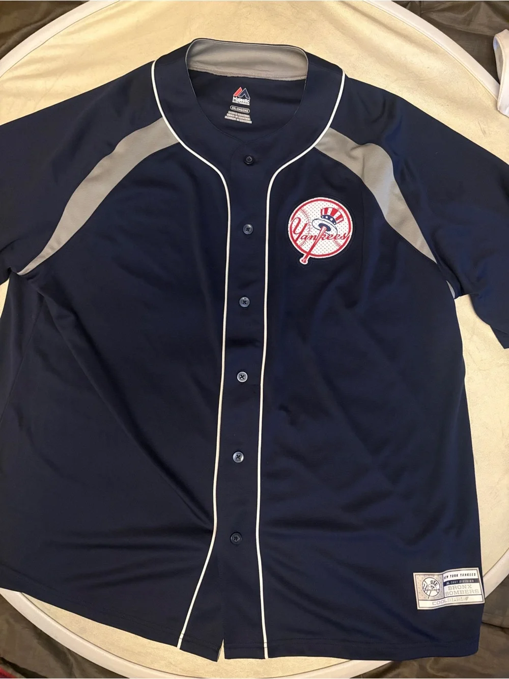 Majestic Yankees Baseball Jersey with White Piping